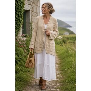 Róisín McCarthy Cardigan 7XL Irish Cottagecore Coastal Grandmother Artisan
